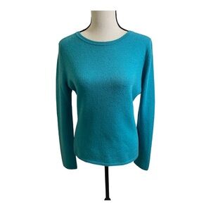 Andre Oliver womens cashmere sweater crewneck long sleeve blue. Size Small